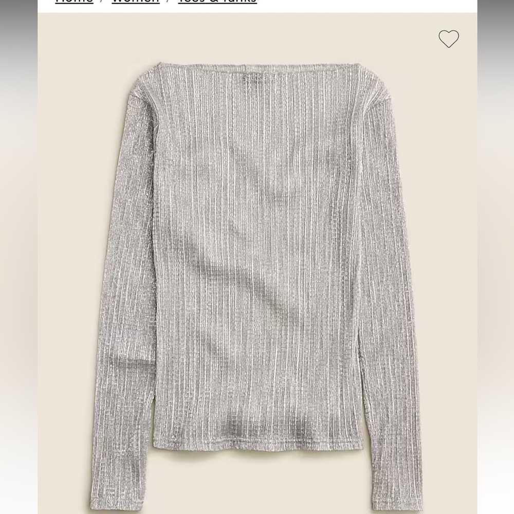 J. Crew Off-the-Shoulder Silver Sweater